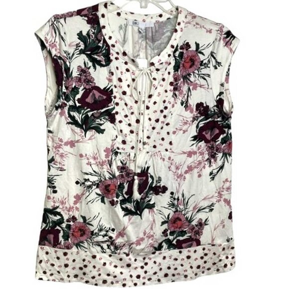 DR2 by Daniel Rainn Short Sleeve Top Blouse with Tassels MEDIUM (3666) - Picture 3 of 10